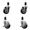 Service Caster 3.5'' SS Maroon Poly Wheel Swivel 1-3/8'' Expanding Stem Caster Set 2 Brakes, 4PK SCC-SSEX20S3514-PPUB-MRN-2-TLB-2-138 - alternate 1